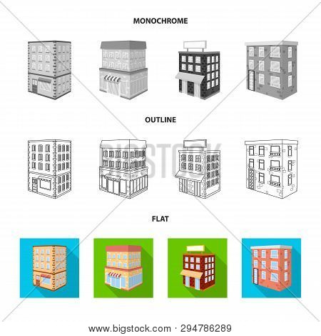Vector Design Of Construction And Building Sign. Set Of Construction And Estate Stock Vector Illustr