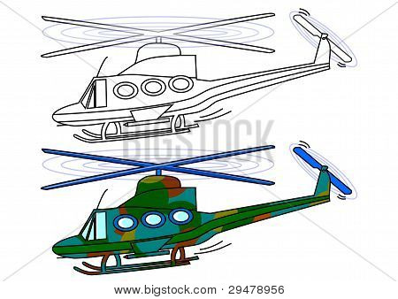 Helicóptero militar mascarado