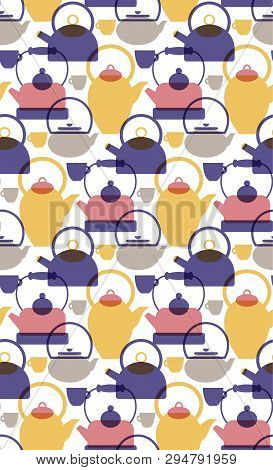 Kichen Pattern Flat Illustration. Home And Kitchen Surface Design Series.