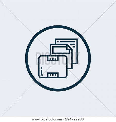 Document Archive, Box With Files Line Icon Concept. Document Archive, Box With Files Flat Vector Sym