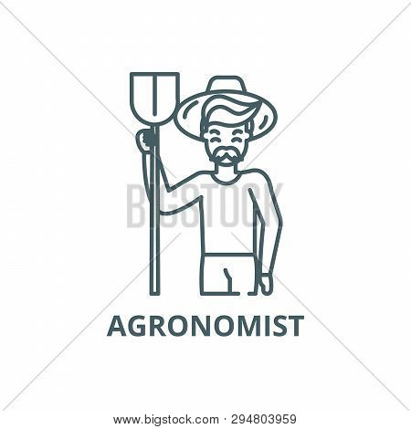 Agronomist Line Icon, Vector. Agronomist Outline Sign, Concept Symbol, Flat Illustration