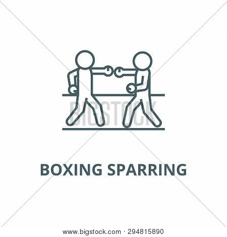 Boxing Sparring Line Icon, Vector. Boxing Sparring Outline Sign, Concept Symbol, Flat Illustration