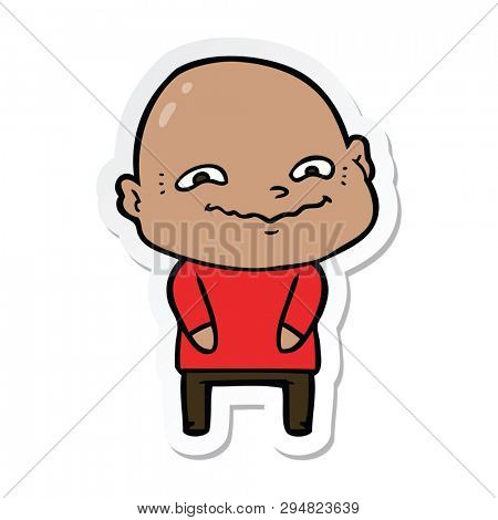 sticker of a cartoon creepy guy