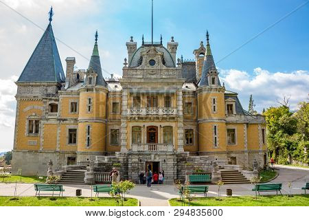 Massandra, Crimea - October 2014: Massandra Palace And The Park Complex. Residence Of Emperor Alexan