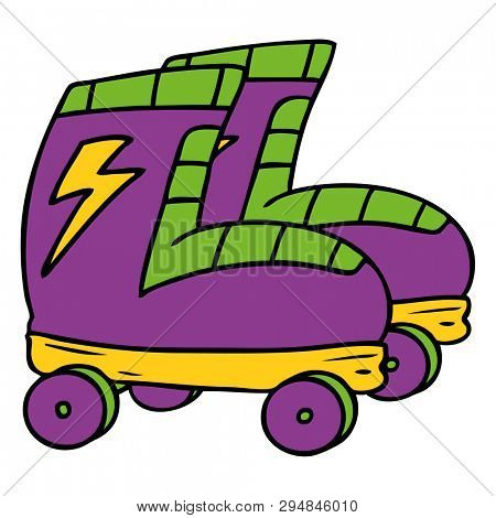 hand drawn cartoon doodle of roller skates