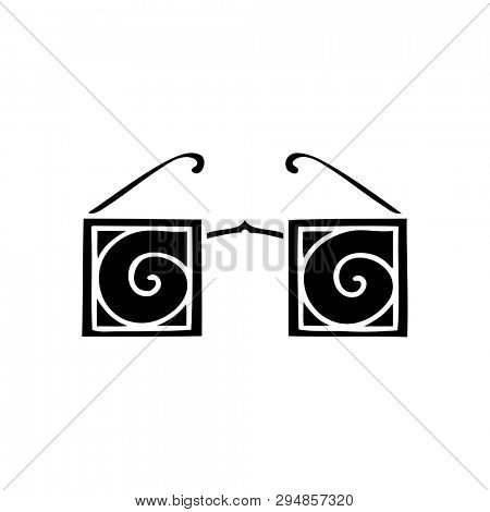 flat symbol of a hypno glasses