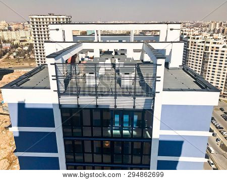 The Roof Of A High Reinforced Concrete, Panel, Monolithic-frame, Frame-block Houses, Buildings, Skys