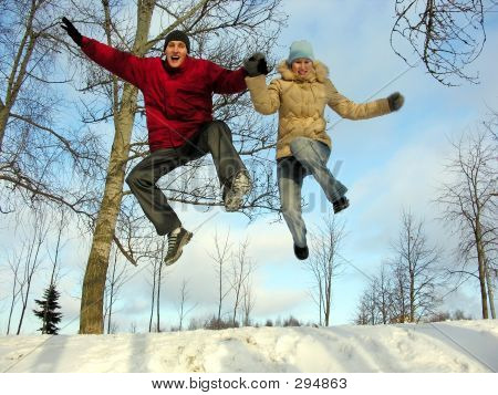 Salto di coppia. Inverno.