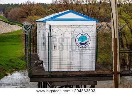 Spas-zagorje, Russia - May 2015: Hydrological Post 