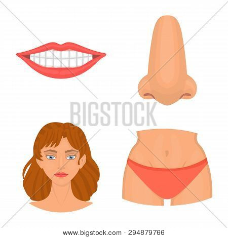 Vector Illustration Of Body And Part Logo. Collection Of Body And Anatomy Stock Vector Illustration.