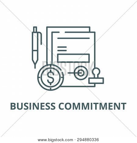 Business Commitment Line Icon, Vector. Business Commitment Outline Sign, Concept Symbol, Flat Illust