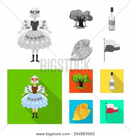 Vector Design Of Traditional And Tour Sign. Collection Of Traditional And Landmarks Stock Vector Ill