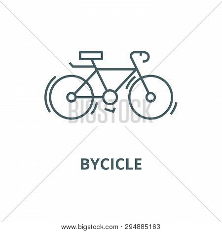 Bycicle Line Icon, Vector. Bycicle Outline Sign, Concept Symbol, Flat Illustration