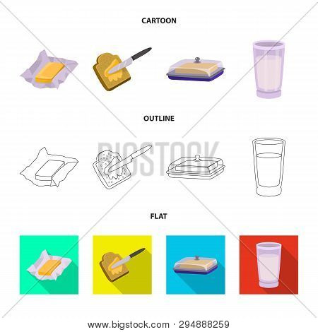 Isolated Object Of Creamy And Product Logo. Set Of Creamy And Farm Stock Symbol For Web.