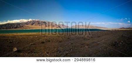 Panoramic View To Orto-tokoy Reservoir At Chu River , Naryn, Kyrgyzstan