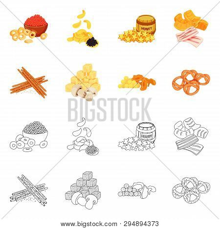 Isolated Object Of Taste And Seasonin Logo. Set Of Taste And Organic   Vector Icon For Stock.