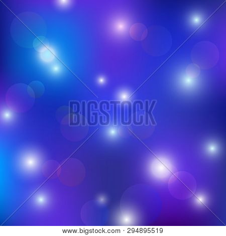 Vector Abstract Beauty Background. Template With Bokeh And Lens Flare For Christmas And New Year Gre