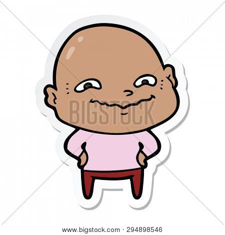 sticker of a cartoon creepy guy