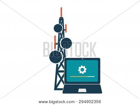 Telecommunication And Wireless Connection Technologies Concept Icon. Isolated Vector Symbol Image
