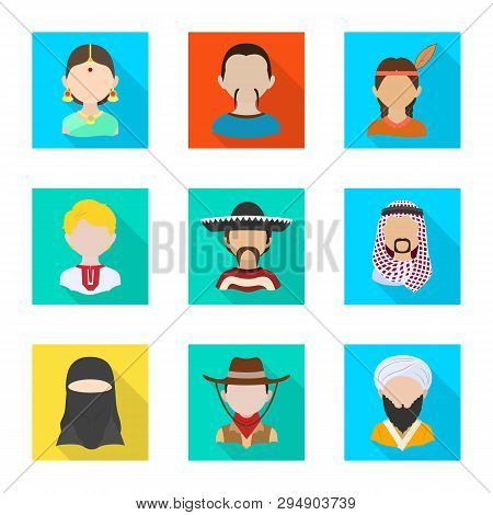 Vector Design Of Nation And Race  Sign. Set Of Nation And User Stock Vector Illustration.