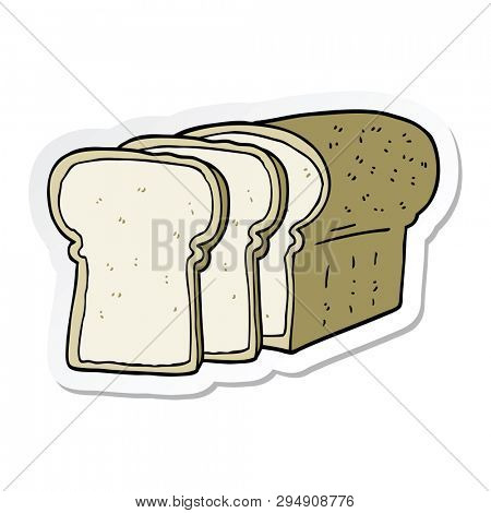 sticker of a cartoon sliced bread