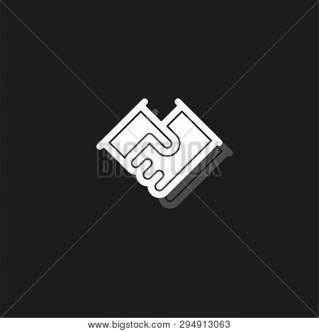 Vector Handshake Symbol, Contract Icon - Deal Agreement. Friendship, Partnership Or Teamwork Concept