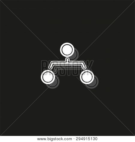 Organization Chart Vector Icon - Hierarchy Structure Graph - Sitemap Sitemap Sign Symbol. White Flat