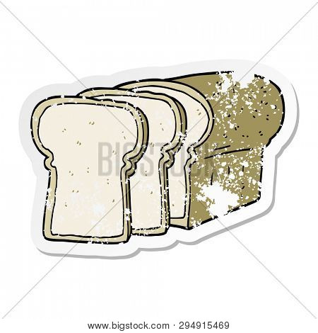 distressed sticker of a cartoon sliced bread