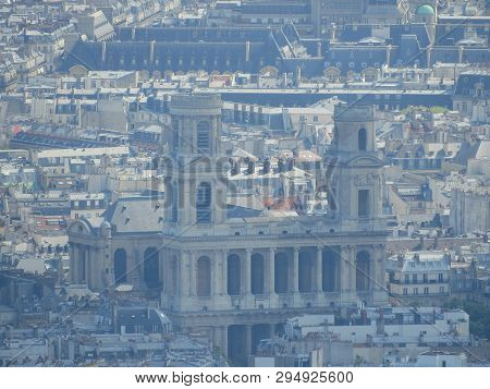 Closeup Of Saint-sulpice Church Or Eglise Saint-sulpice At Sunset Light From Panoramic Terrace Of To
