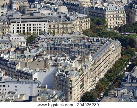 View Of The City Of Paris From The Height Of The Eiffel Tower.