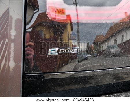 Miercurea Ciuc, Romania- 12 April 2019: Back View Of A Bmw I3 Ecofriendly Car.