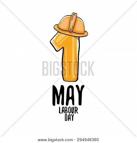 Cartoon Happy Labour Day Vector Label Isolated On White. Vector Happy Labor Day Background Or Banner