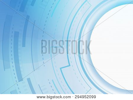 Light Blue Technology Background With Digital Vector.