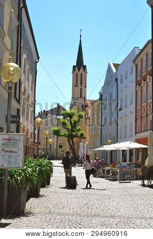 Passau, Bavaria, Germany - June 08, 2014: The View Of The Historical Center Of Passau