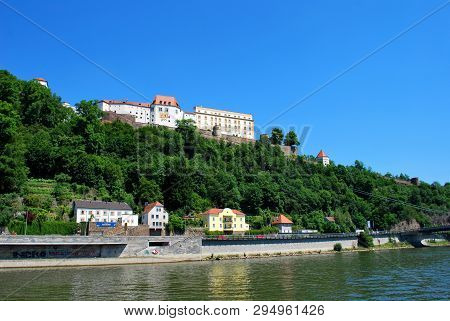 Passau, Bavaria, Germany - June 08, 2014: The View Of The Historical Center Of Passau