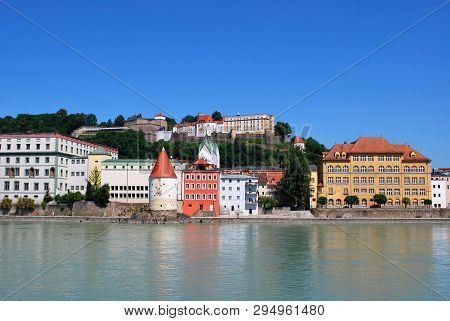 Passau, Bavaria, Germany - June 09, 2014: The View Of The Historical Center Of Passau