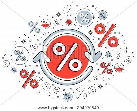 Percent Symbol And Loop Arrow, Taxes, Return On Investment, Refund, Stock Market, Refinance, Bookkee