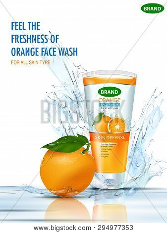 Advertisement Promotion Banner For Cool And Refreshing Foaming Face Wash