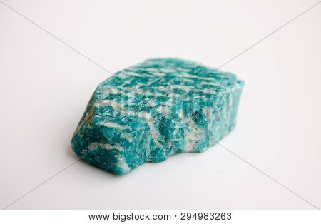 Macro Shooting Of Collection Natural Rock - Amazonite Amazon Stone Mineral Stone Isolated