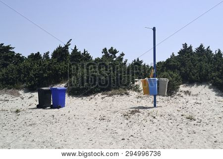 The Separate Waste In The Beach Is Solinas
