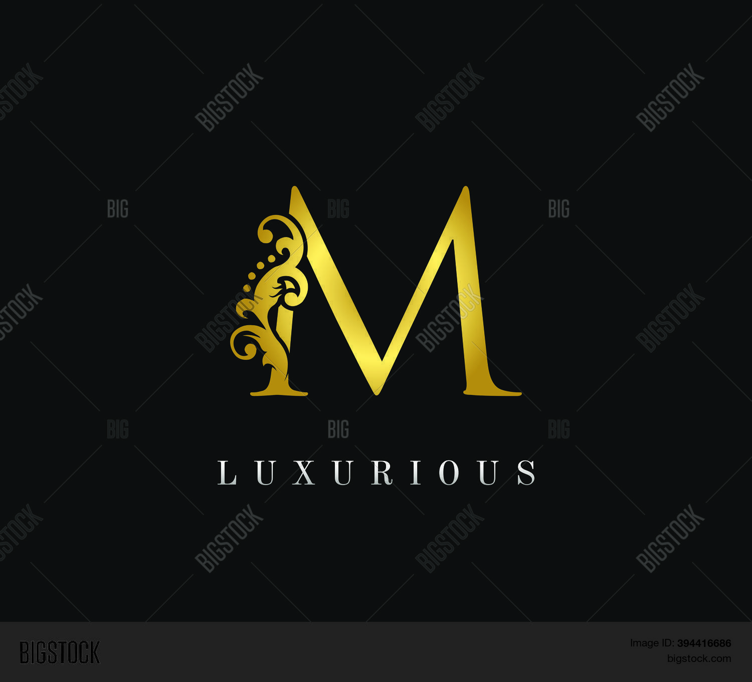 Golden M Luxury Logo Vector & Photo (Free Trial) | Bigstock