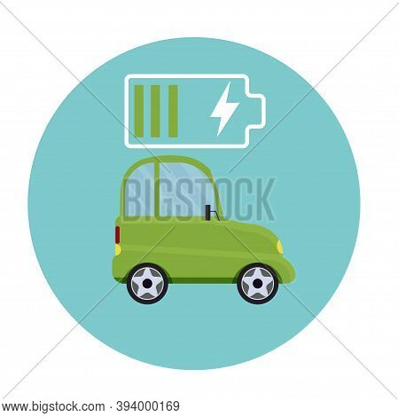 Electric Car And Electrical Charging Station Symbol Icon Stock Vector Illustration Isolated On White