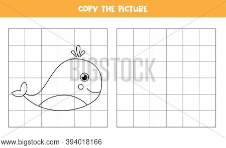 Copy The Picture. Blue Whale. Logical Game For Kids.