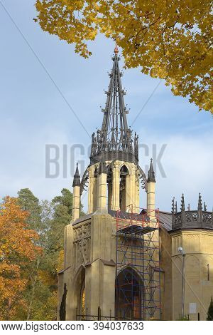 Russia, St. Petersburg 24,10,2019 Church Of Peter And Paul In Pargolovo