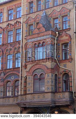Fragment Of The Architectural Facade Of The Building On Kolokolnaya Street In St. Petersburg