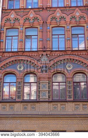 Fragment Of The Architectural Facade Of The Building On Kolokolnaya Street In St. Petersburg