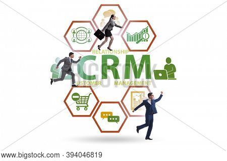 CRM custromer relationship management concept with businessman