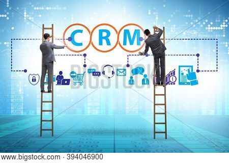 CRM custromer relationship management concept with businessman
