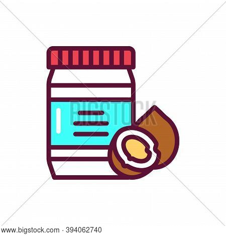 Coconut Paste Color Line Icon. Isolated Vector Element.