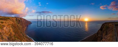 Sunset in Ponta do Pargo - Madeira Portugal - travel background
